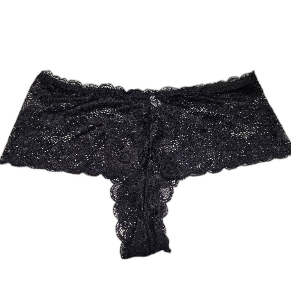 New Womens Plus Size Panty 4XL Black Sexy Cheeky Lace Stretch Sheer Panties